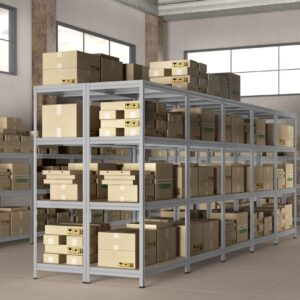 Estante de Aço com Madeira