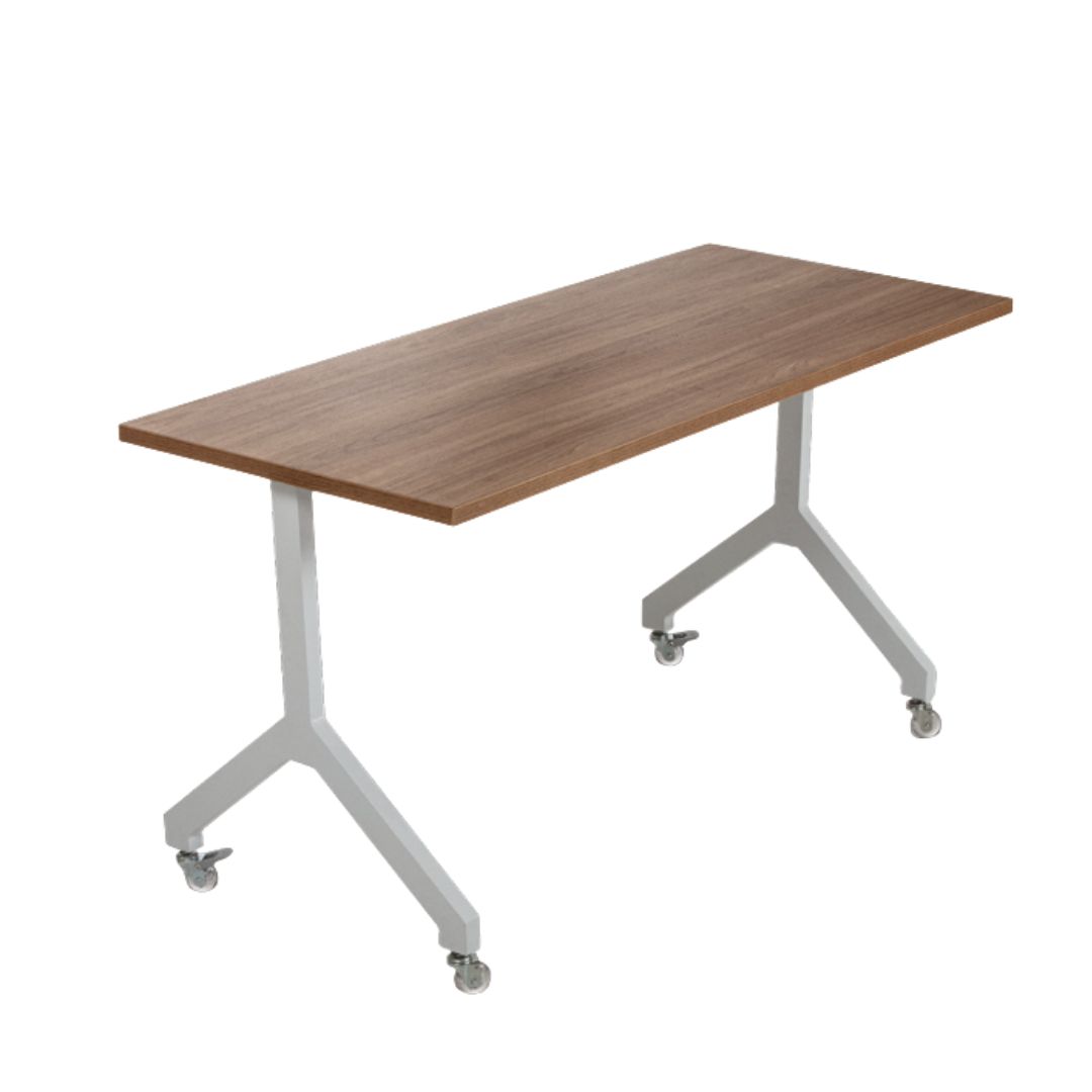 Mesa Reta Spin Rebatível com Rodízios